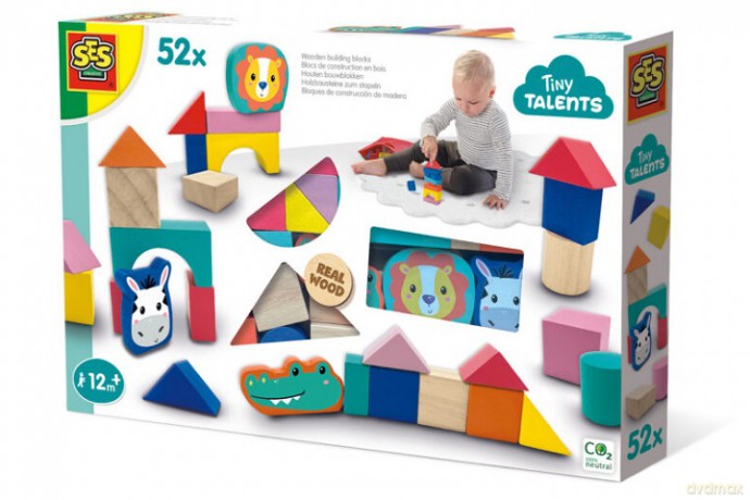 SES Drewniane klocki kolorowe 52szt.13143 31432