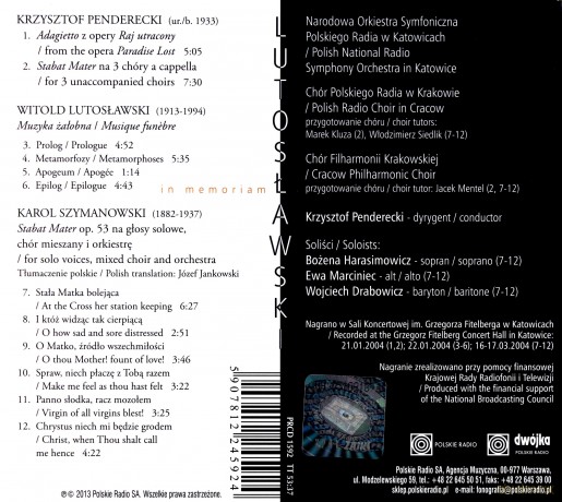 Witold Lutosławski: In Memoriam (digipack) [CD]