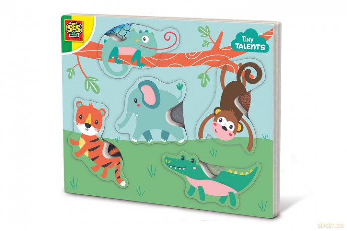 SES puzzle drewniane ze zwierzętami do dotykania 13132 31326