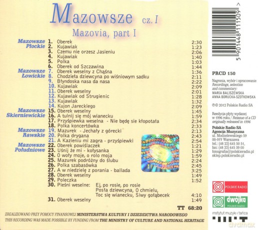 Muzyka Źródeł 1: Mazowsze 1 (digipack) [CD]