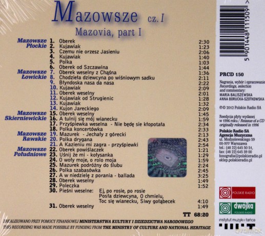Muzyka Źródeł 1: Mazowsze 1 (digipack) [CD]