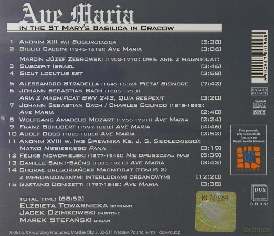 Ave Maria - Bazylika Mariacka Kraków [CD]