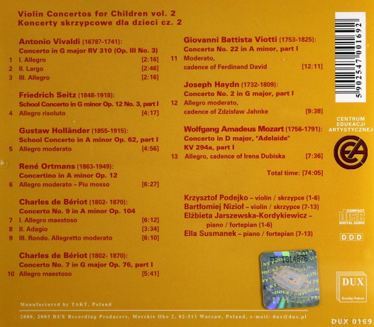 Koncerty skrzypcowe dla dzieci cz.2 [CD]
