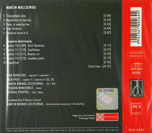 Bornus Consort - Marcin Mielczewski [CD]
