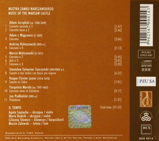 Muzyka Zamku Warszawskiego - Il Canto [CD]