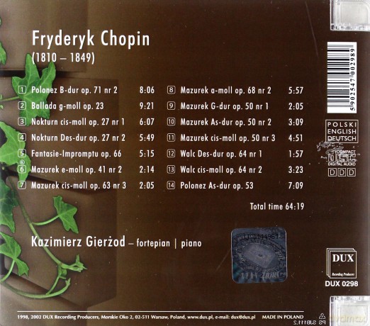 Fryderyk Chopin - Kazimierz Gierżod [CD]