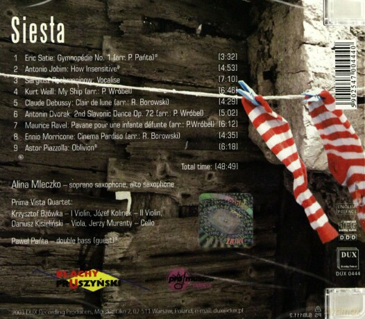 Siesta - Alina Mleczko/ Kwartet Prima Vista [CD]
