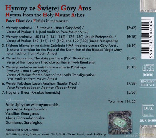 Hymny ze Świętej Góry Atos [CD]