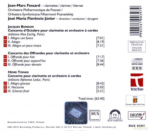Koncerty Klarnetowe - Jean Marc Fessard [CD]