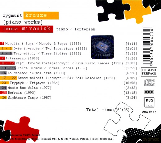 Piano Works - Zygmunt Krauze/ Iwona Mironiuk [CD]