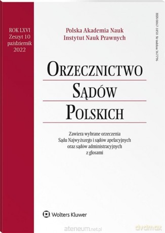 Orzecznictwo Sądów Polskich 10/2022 [KSIĄŻKA]