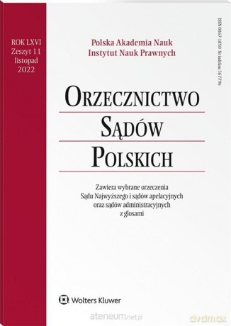 Orzecznictwo Sądów Polskich 11/2022 [KSIĄŻKA]