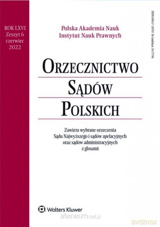 Orzecznictwo Sądów Polskich 6/2022 [KSIĄŻKA]