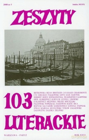 Zeszyty literackie 103 3/2008 [KSIĄŻKA]