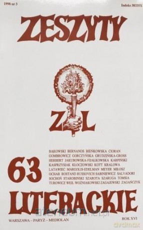 Zeszyty literackie 63 3/1998 [KSIĄŻKA]