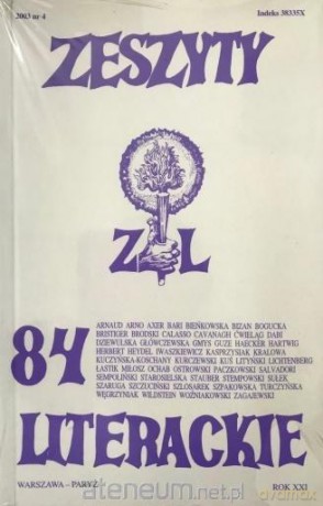 Zeszyty literackie 84 4/2003 [KSIĄŻKA]