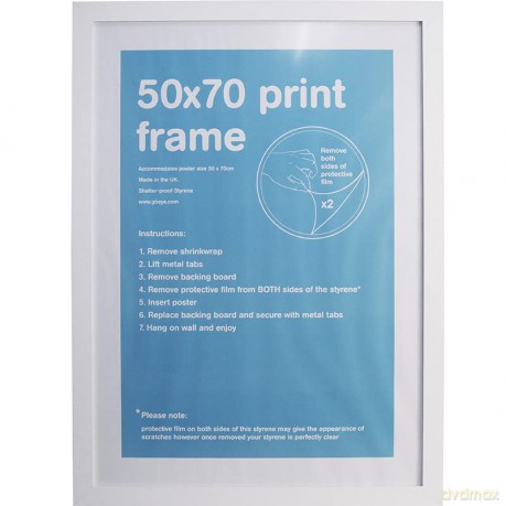 GBEYE - MDF White Frame - 50 x 70cm - X1
