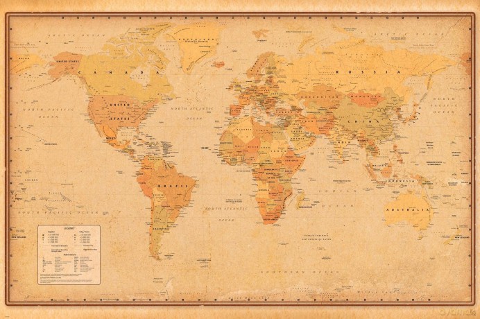 HARPER COLLINS - Poster Maxi 91.5x61 - Antique World Map 21