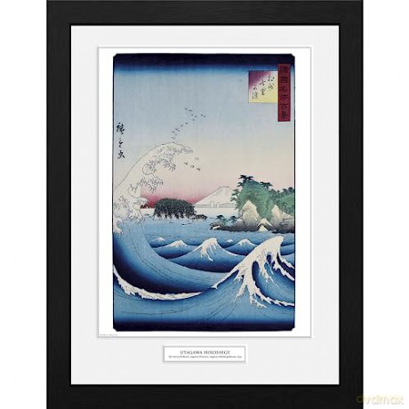 HIROSHIGE - Framed Print The Seven Ri Beach (12x16)