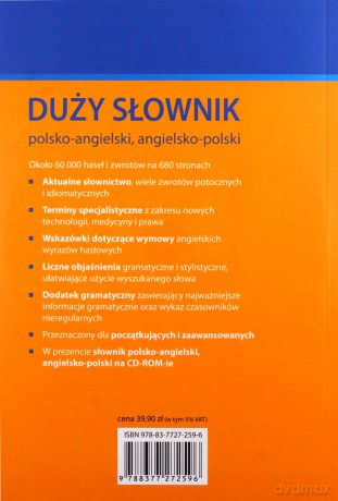 Duży Słownik Angielsko-Polski Polsko-Angielski [KSIĄŻKA]