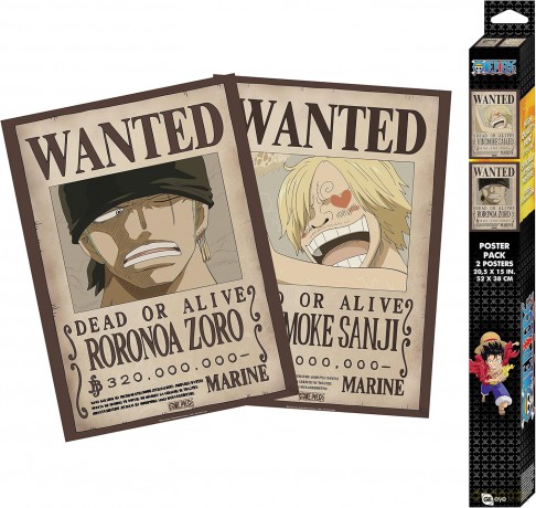 ONE PIECE - Zestaw 2 plakatów Chibi 52x38 - Poszukiwani Zoro i Sanji
