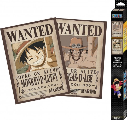 ONE PIECE - Zestaw 2 plakaty Chibi 52x38 - Wanted Luffy & Ace