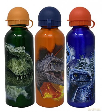 Bidon aluminiowy 500ml 3 wzory Jurassic World JP00017 Kids Euroswan mix butelka na wodę
