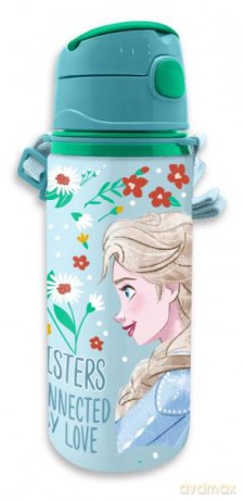 Bidon aluminiowy ze słomką 600ml Kraina Lodu. Frozen FR50013 Kids Euroswan butelka na wodę