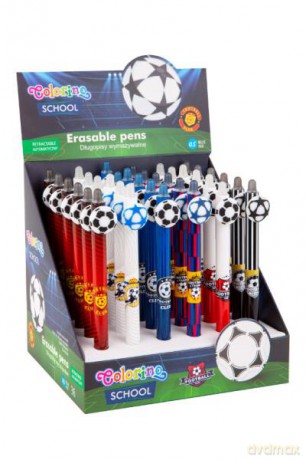 Długopis wymazywalny 0,5mm niebieski Football Colorino School 17309 p36 mix
