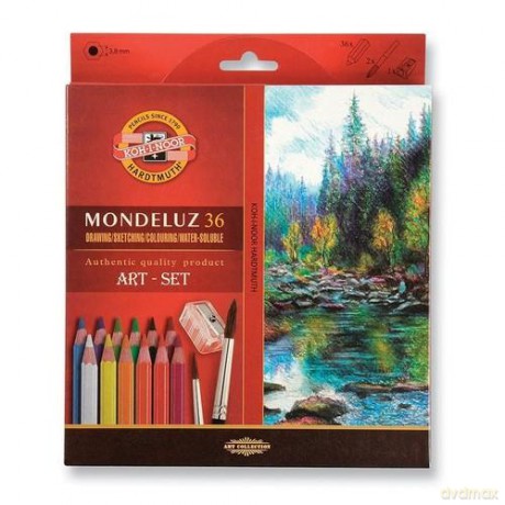Kredki Mondeluz 36 kolory + pędzel 3712/3