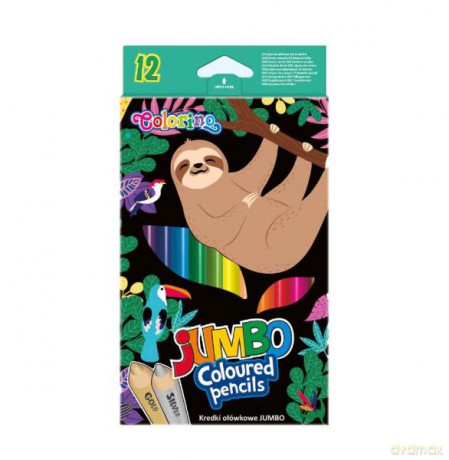 Kredki ołówkowe trójkątne 12 kolorów JUMBO Wildkid 22037 Colorino