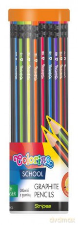 Ołówek trójkątny z gumką School Colorino mix