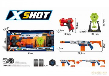 Pistolet na strzałki duży + mały pistolet, 30 strzałek, tarcze JLX7280