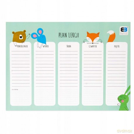 Plan lekcji A4 BB Kids pastel