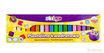 Plastelina kwadratowa 18 kolorów Strigo