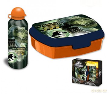 Zestaw Bidon aluminiowy + śniadaniówka Jurassic World JP00016 Kids Euroswan