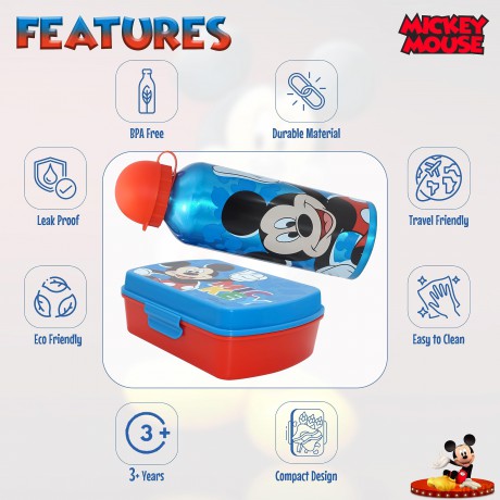Zestaw Bidon aluminiowy + śniadaniówka Myszka Miki. Mickey Mouse MK30007 Kids Euroswan