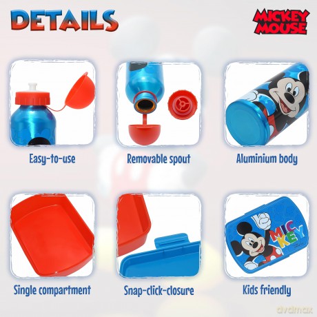 Zestaw Bidon aluminiowy + śniadaniówka Myszka Miki. Mickey Mouse MK30007 Kids Euroswan
