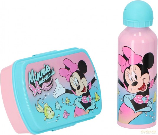 Zestaw Bidon aluminiowy + śniadaniówka Myszka Minnie. Minnie Mouse MN30011 Kids Euroswan