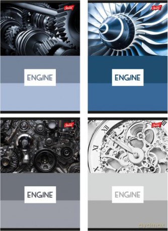 Zeszyt A5 60k krata laminowany ENGINE mix.