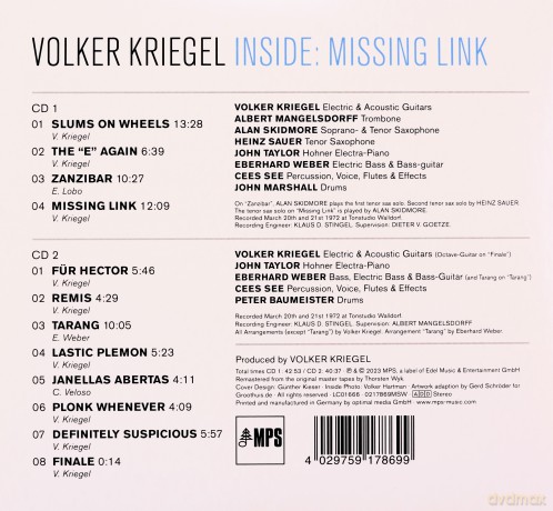Volker Kriegel: Inside Missing Link (digipack) [2CD]