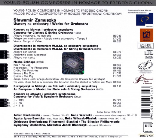 Utwory na orkiestrę - Sławomir Zamuszko [CD]