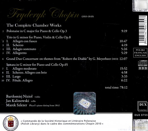 The Complete Chamber Works - Fryderyk Chopin [CD] 