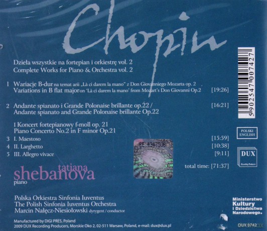 Dzieła wszystkie na piano i orkiestrę vol. 2 - Fryderyk Chopin [CD] 