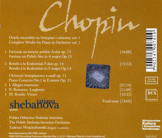 Dzieła wszystkie na piano i orkiestrę vol.1 - Fryderyk Chopin [CD] 