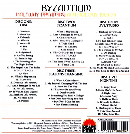 Byzantium: Halfway Dreaming - Anthology 1969-75 (Clamshell) [5CD]