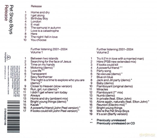 Pet Shop Boys: Release: Further Listening 2001 - 2004 [3CD]