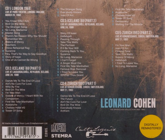 Leonard Cohen: The Broadcast Collection 1968-1993 [CD]