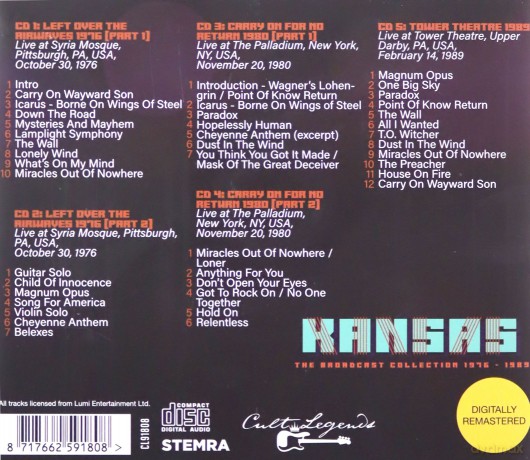 Kansas: The Broadcast Collection 1976-1989 [5CD]