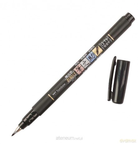 Flamaster brush pen Fudenosuke czarny tw 2 (6 szt)